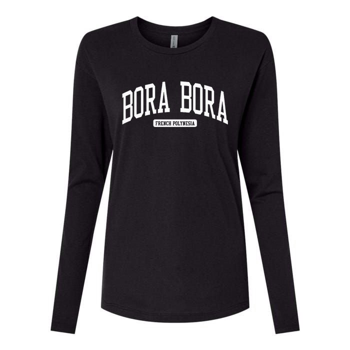 Bora Bora French Polynesia College Womens Cotton Relaxed Long Sleeve T-Shirt