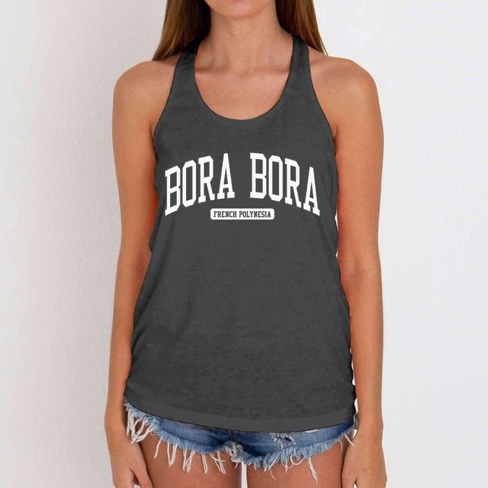 Bora Bora French Polynesia College Women's Knotted Racerback Tank