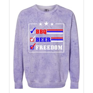 Bbq Beer Freedom Gift Colorblast Crewneck Sweatshirt