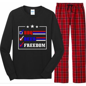 Bbq Beer Freedom Gift Long Sleeve Pajama Set