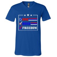 Bbq Beer Freedom Gift V-Neck T-Shirt