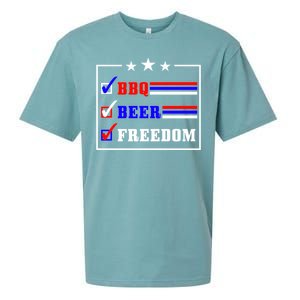 Bbq Beer Freedom Gift Sueded Cloud Jersey T-Shirt