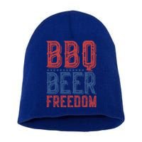 Bbq Beer Freedom Gift Short Acrylic Beanie