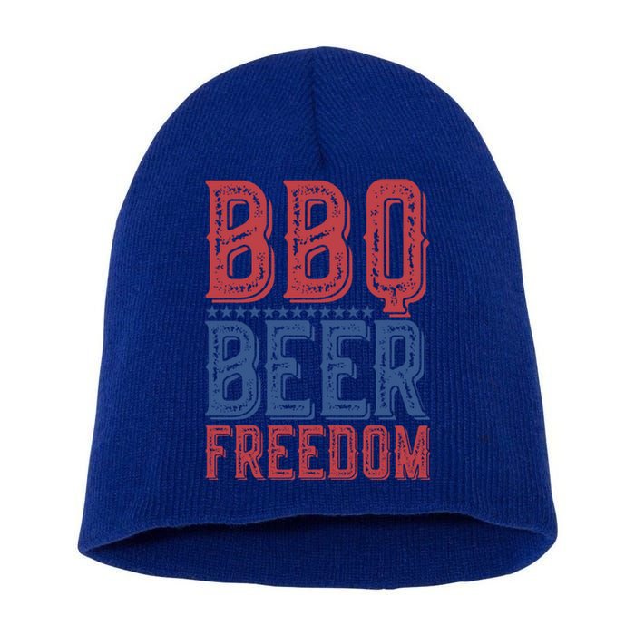 Bbq Beer Freedom Gift Short Acrylic Beanie