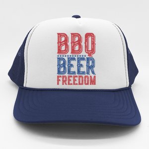 Bbq Beer Freedom Gift Trucker Hat