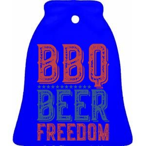 Bbq Beer Freedom Gift Ceramic Bell Ornament