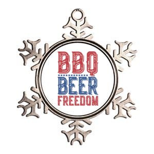 Bbq Beer Freedom Gift Metallic Star Ornament