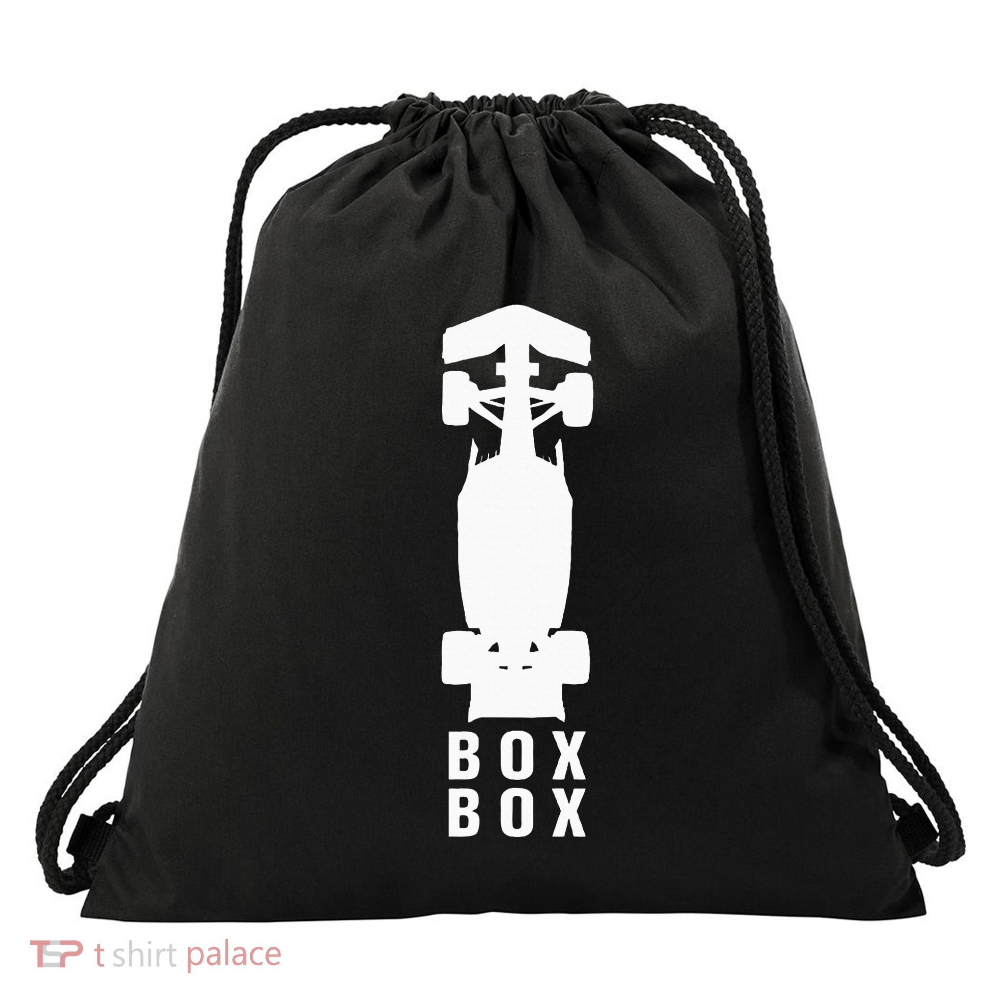 Box Box Formula Drawstring Bag
