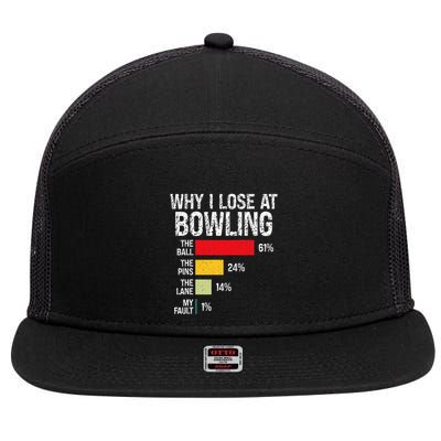 Bowling Bowler Funny Bowling Player Lover Team Pun 7 Panel Mesh Trucker Snapback Hat