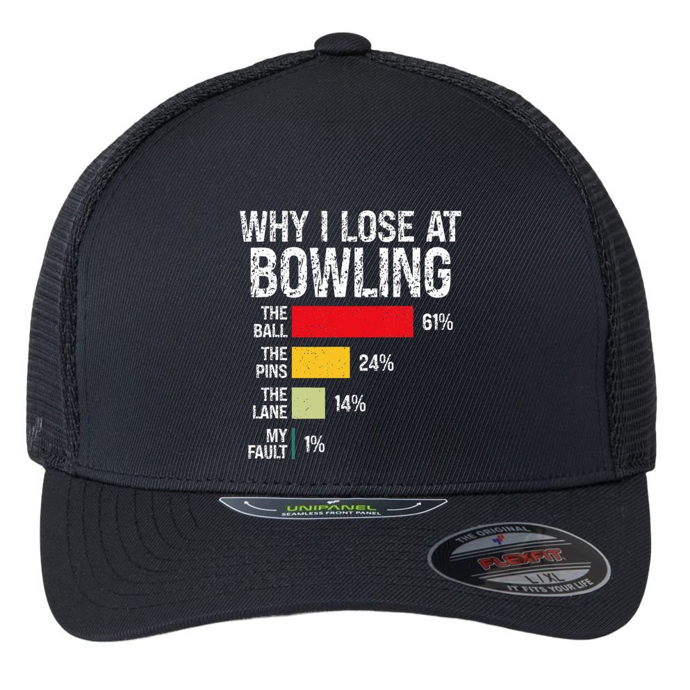 Bowling Bowler Funny Bowling Player Lover Team Pun Flexfit Unipanel Trucker Cap