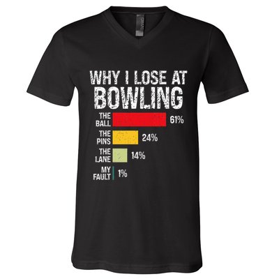 Bowling Bowler Funny Bowling Player Lover Team Pun V-Neck T-Shirt