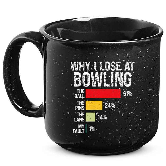 Bowling Bowler Funny Bowling Player Lover Team Pun 15oz Campfire Ceramic Mug