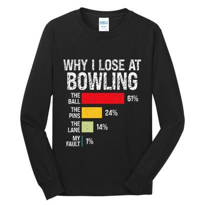 Bowling Bowler Funny Bowling Player Lover Team Pun Tall Long Sleeve T-Shirt