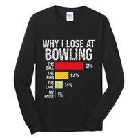 Bowling Bowler Funny Bowling Player Lover Team Pun Tall Long Sleeve T-Shirt