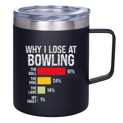 Bowling Bowler Funny Bowling Player Lover Team Pun 12oz Stainless Steel Coffee Mug