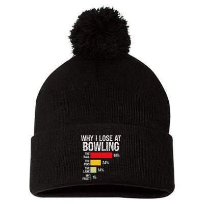 Bowling Bowler Funny Bowling Player Lover Team Pun Pom Pom 12in Knit Beanie