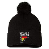 Bowling Bowler Funny Bowling Player Lover Team Pun Pom Pom 12in Knit Beanie