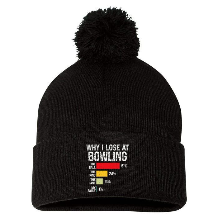 Bowling Bowler Funny Bowling Player Lover Team Pun Pom Pom 12in Knit Beanie