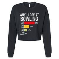 Bowling Bowler Funny Bowling Player Lover Team Pun Cropped Pullover Crew