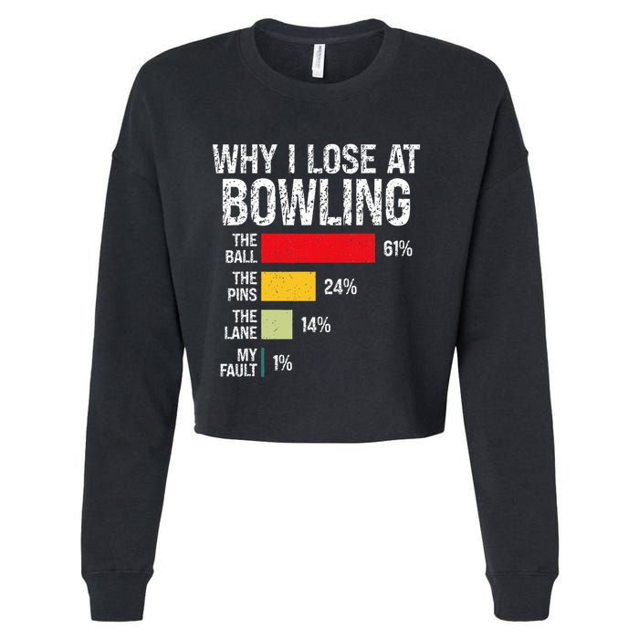 Bowling Bowler Funny Bowling Player Lover Team Pun Cropped Pullover Crew