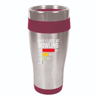 Bowling Bowler Funny Bowling Player Lover Team Pun 16oz Travel Tumbler