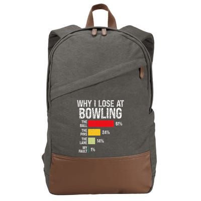Bowling Bowler Funny Bowling Player Lover Team Pun Cotton Canvas Backpack