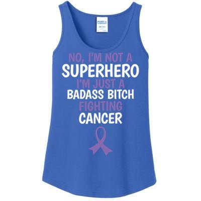 Badass Bitch Fighting Cancer Quote Funny Gift Ladies Essential Tank