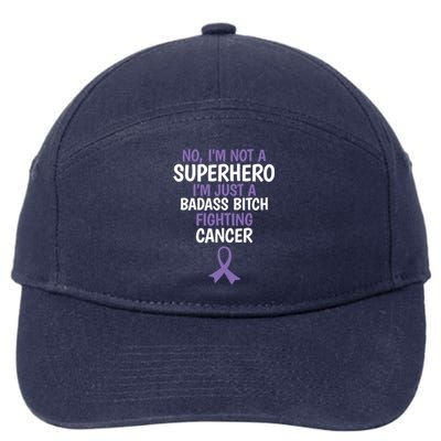 Badass Bitch Fighting Cancer Quote Funny Gift 7-Panel Snapback Hat