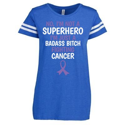 Badass Bitch Fighting Cancer Quote Funny Gift Enza Ladies Jersey Football T-Shirt