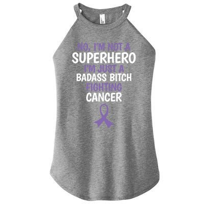 Badass Bitch Fighting Cancer Quote Funny Gift Women's Perfect Tri Rocker Tank