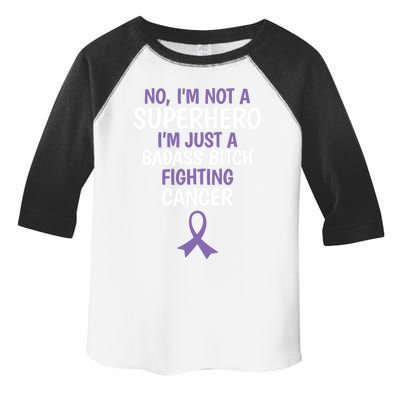 Badass Bitch Fighting Cancer Quote Funny Gift Toddler Fine Jersey T-Shirt