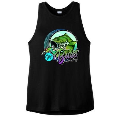 Big Bass Fishing Adventure Ladies PosiCharge Tri-Blend Wicking Tank