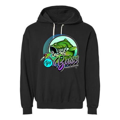 Big Bass Fishing Adventure Garment-Dyed Fleece Hoodie