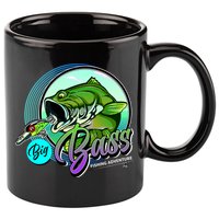 Big Bass Fishing Adventure 11oz C Handle Ceramic Mug