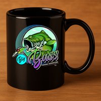 Big Bass Fishing Adventure 11oz C Handle Ceramic Mug