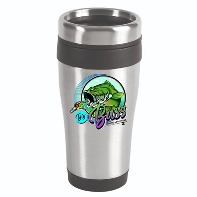 Big Bass Fishing Adventure 16oz Travel Tumbler