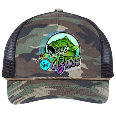 Big Bass Fishing Adventure Retro Rope Trucker Hat Cap