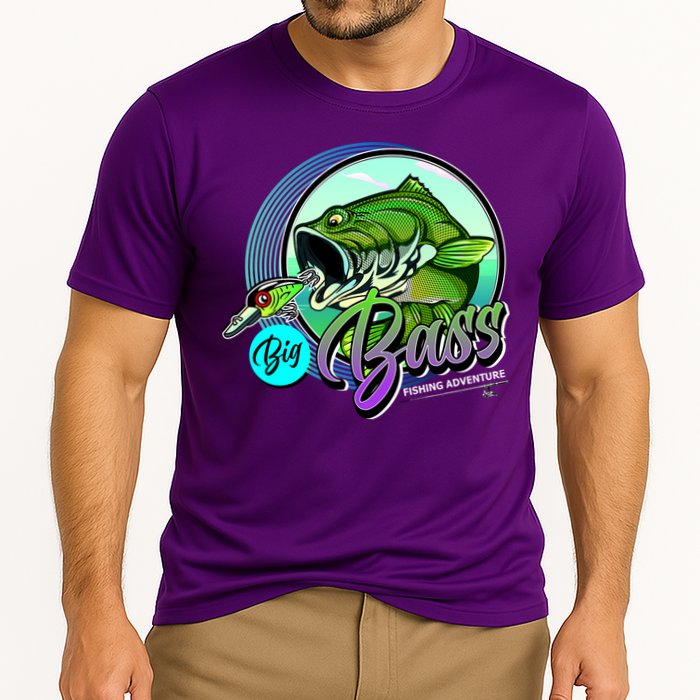 Big Bass Fishing Adventure Cooling Performance Crew T-Shirt