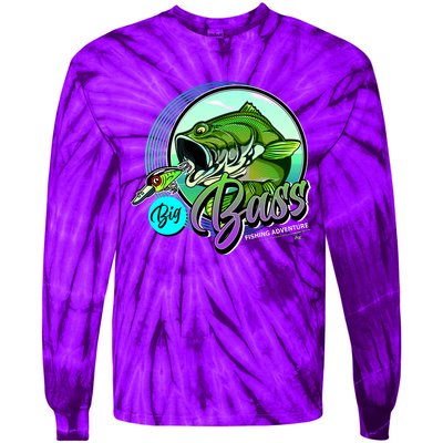 Big Bass Fishing Adventure Tie-Dye Long Sleeve Shirt