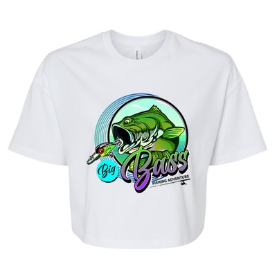 Big Bass Fishing Adventure Bella+Canvas Jersey Crop Tee