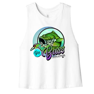 Big Bass Fishing Adventure Women's Racerback Cropped Tank