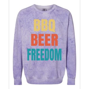 Bbq Beer Freedom Gift Colorblast Crewneck Sweatshirt