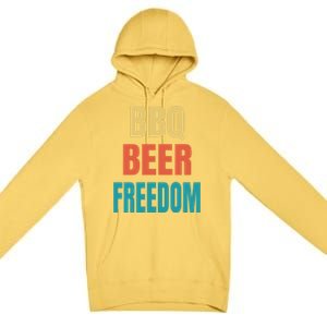 Bbq Beer Freedom Gift Premium Pullover Hoodie