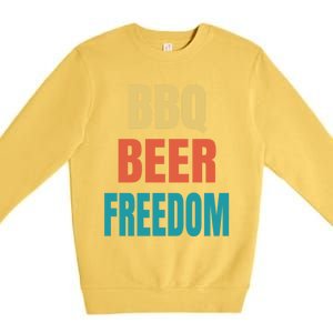 Bbq Beer Freedom Gift Premium Crewneck Sweatshirt