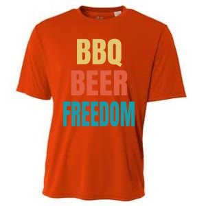 Bbq Beer Freedom Gift Cooling Performance Crew T-Shirt