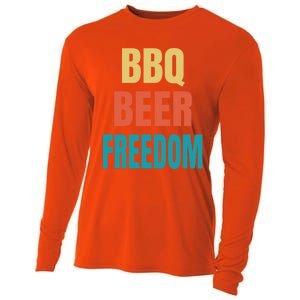 Bbq Beer Freedom Gift Cooling Performance Long Sleeve Crew