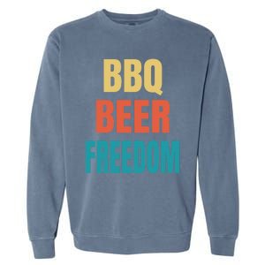 Bbq Beer Freedom Gift Garment-Dyed Sweatshirt