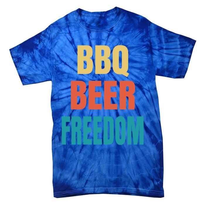 Bbq Beer Freedom Gift Tie-Dye T-Shirt