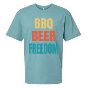 Bbq Beer Freedom Gift Sueded Cloud Jersey T-Shirt