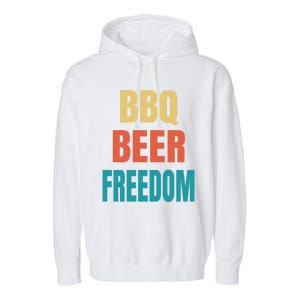 Bbq Beer Freedom Gift Garment-Dyed Fleece Hoodie